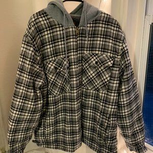 Mountain Ridge Plaid Hooded Fleece